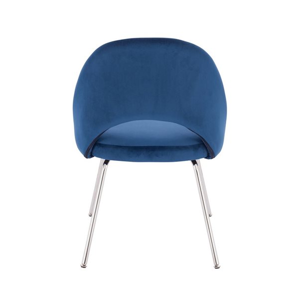 TAKE ME HOME FURNITURE Set of 4 Selina Contemporary Upholstered Velvet Chair - Blue