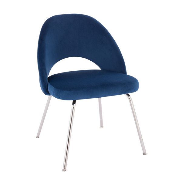 TAKE ME HOME FURNITURE Set of 4 Selina Contemporary Upholstered Velvet Chair - Blue