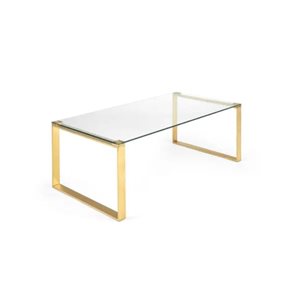 TAKE ME HOME FURNITURE Lysa Minimalist Coffee Table with Gold Glass Top