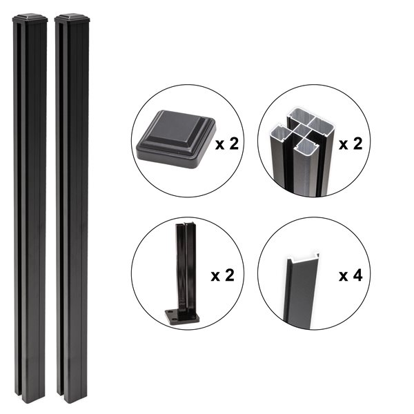 everhome 6-ft Surface Mount Post Kit for Composite Fence - 2-Pack