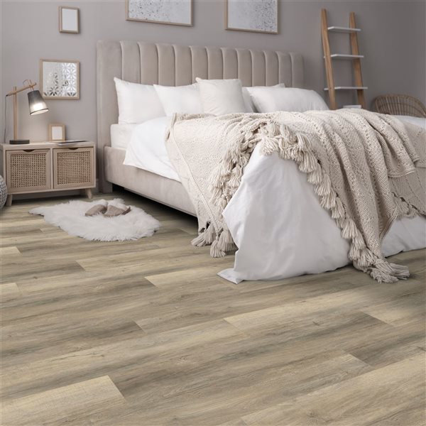 Échantillon de planches en vinyle rigide everhome chêne Moraine 3.5+1 mm (4.6 po x 7.17 po)