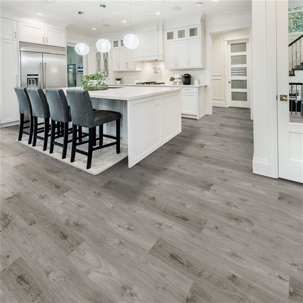 everhome Odessa Grey 3.5+1 mm Rigid Core Vinyl (4.6-in x 7.17-in) Sample