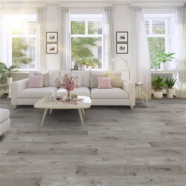 everhome Odessa Grey 3.5+1 mm Rigid Core Vinyl (4.6-in x 7.17-in) Sample