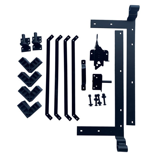 everhome Black Aluminum Self-Closing Gate Frame Kit for Composite Fence