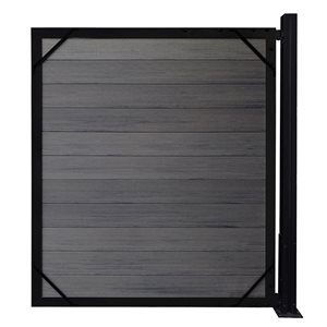 Everhome Black Aluminum Self-Closing Gate Frame Kit for Composite Fence
