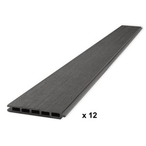 Everhome Manhattan Grey Co-Extruded Composite Fence Board Panels 12-Pack