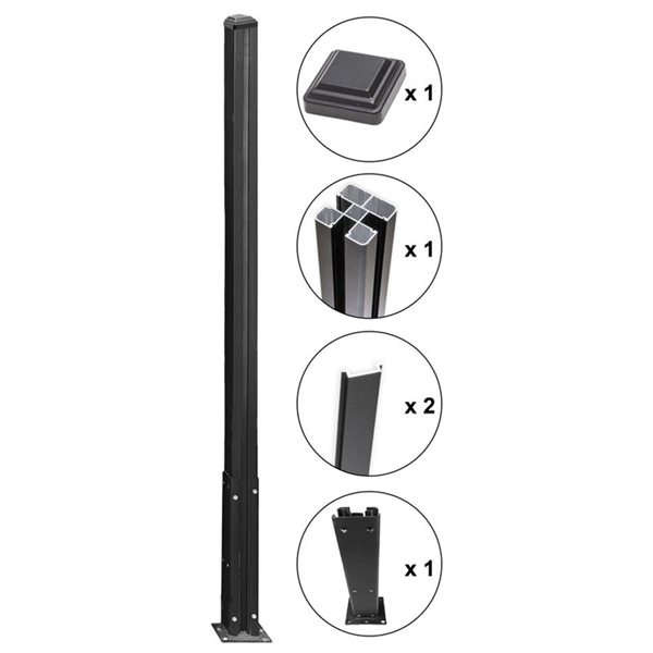 everhome 6-ft Heavy-Duty Surface Mount Gate Post with Enhanced Base