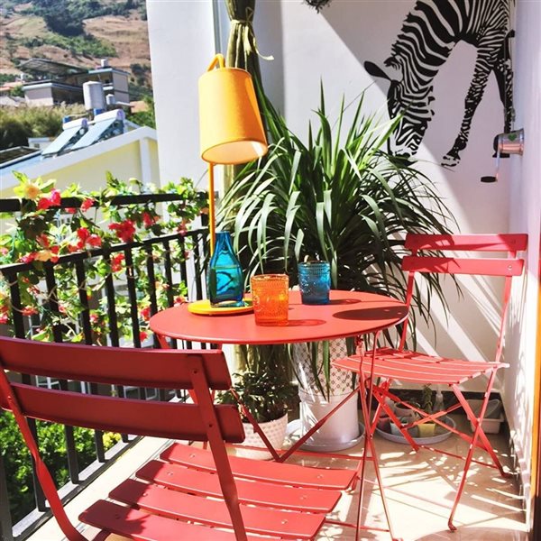 Upland Foldable Patio Bistro Set Red 3 pcs