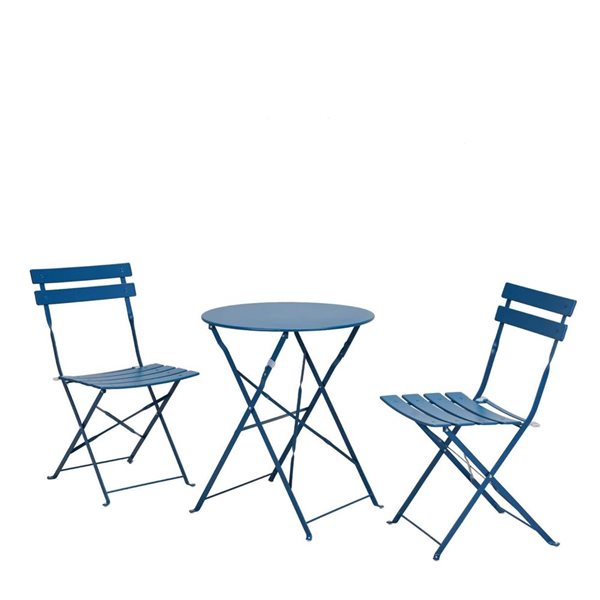 Upland Foldable Patio Bistro Set Peacock Blue 3 pcs