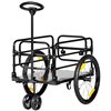 Aosom Multi-Use Bike Cargo Trailer & Wagon Garden Cart with Big Wheels Yellow and Black B71-058YL