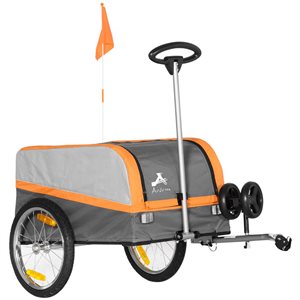 Aosom Bike Cargo Trailer & Wagon Cart with 16-in Big Wheels, Safety Reflectors