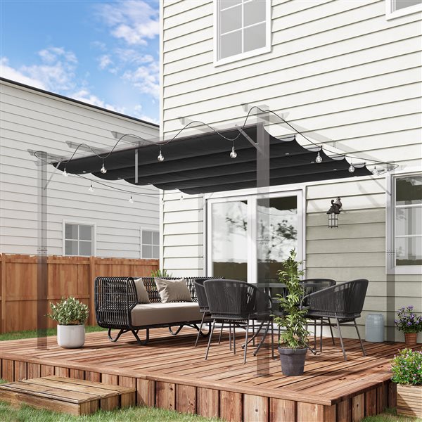 Outsunny Dark Grey Replacement Canopy for 9.8 x 9.8-ft Pergola