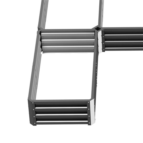 Outsunny 95.3 x 96.5 x 12.2-in Grey Metal Raised Garden Beds - Set of 5
