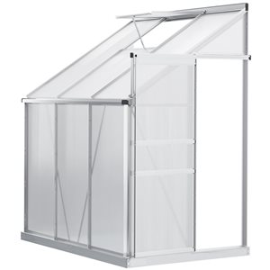 Outsunny 6.3 x 4.2 x 7-ft Polycarbonate Lean-To Greenhouse