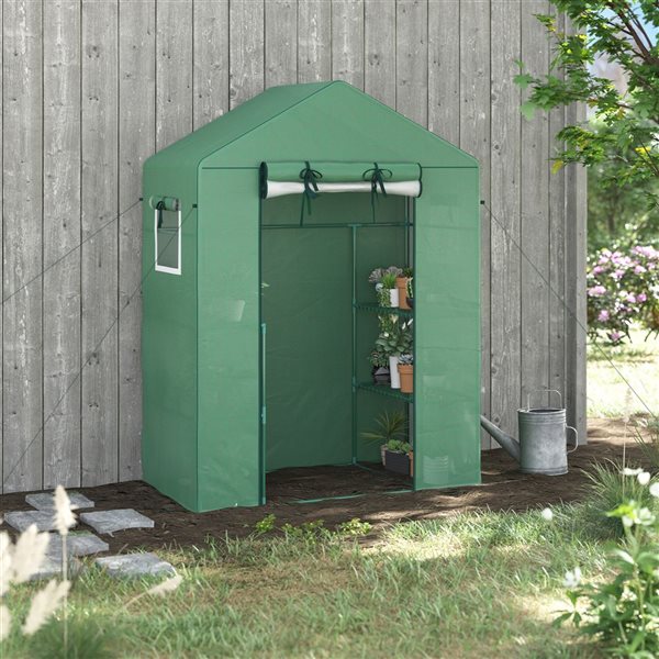 Outsunny 2.39 x 4.69 x 6.3-ft Polyethylene Greenhouse