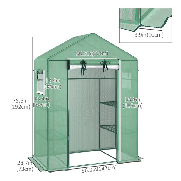 Outsunny 2.39 x 4.69 x 6.3-ft Polyethylene Greenhouse