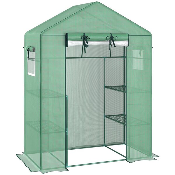 Outsunny 2.39 x 4.69 x 6.3-ft Polyethylene Greenhouse