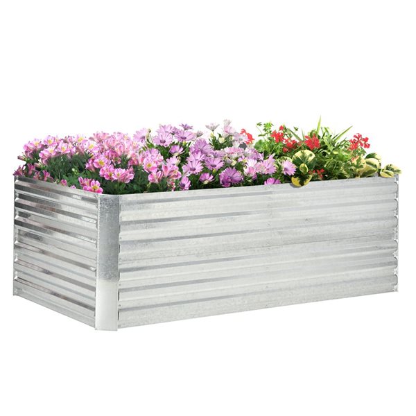 Outsunny 35.4 x 70.9 x 23.2in Metal Raised Garden Bed 845774V00SR RONA