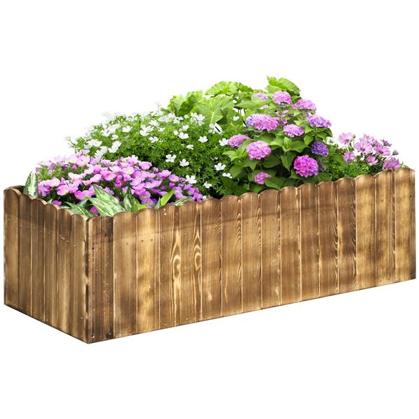 Outsunny 15.7 x 39.4 x 11.8in Wooden Raised Garden Bed 845107 RONA