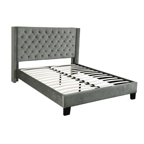 Brassex Inc. Magnum Grey King Platform Bed with Integrated Storage | RONA