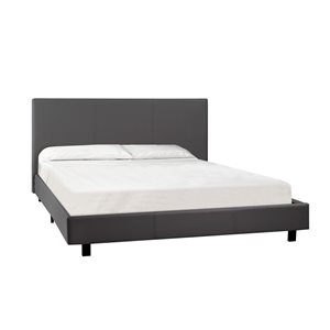 Ensemble grand lit plateforme et matelas avec rangement par Brassex, gris