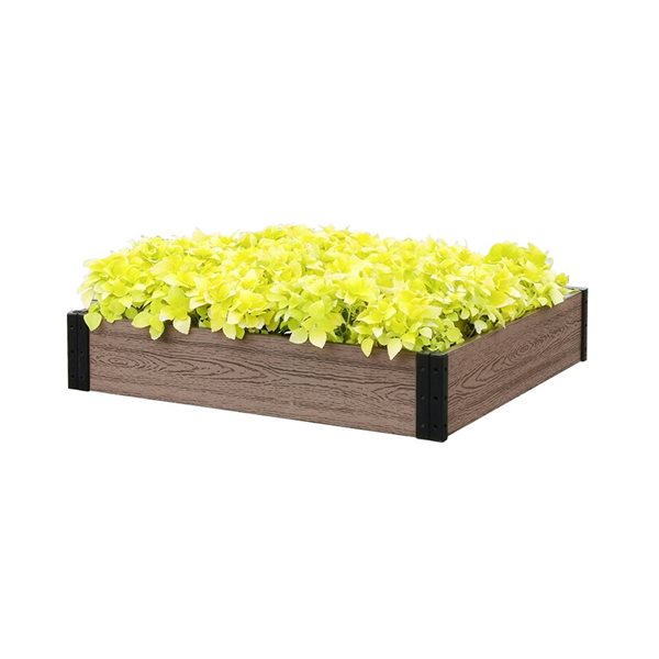 Everbloom Essential Raised Garden Bed 38 x 36 x 7-in Neutral Colour
