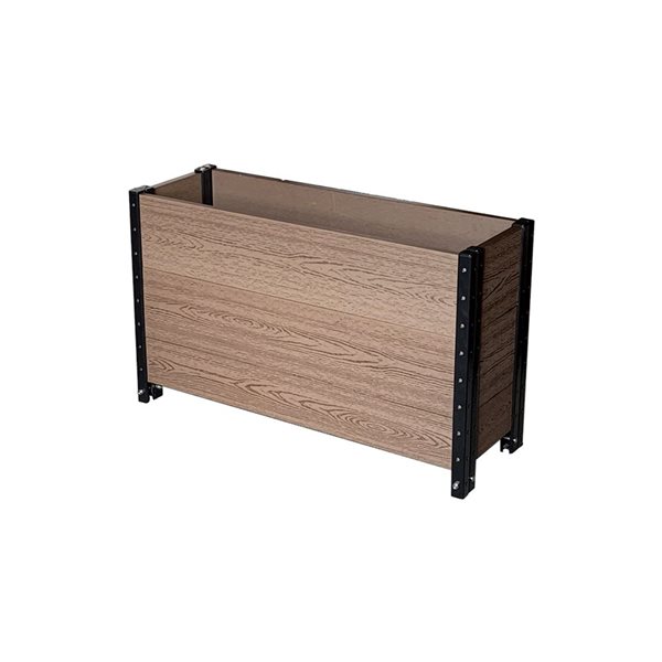 Everbloom Deep Trough Planter 12 x 36 x 21-in Brown