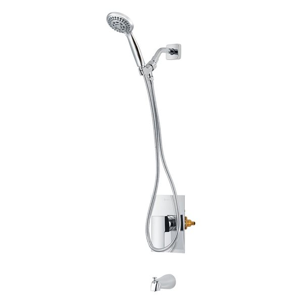 akuaplus Chrome 1-Handle Bathtub and Shower Faucet with Valve Included  KIT11654TVBCP RONA