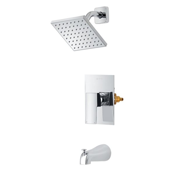 akuaplus® Shela Chrome 1-Handle Bathtub and Shower Faucet with Valve