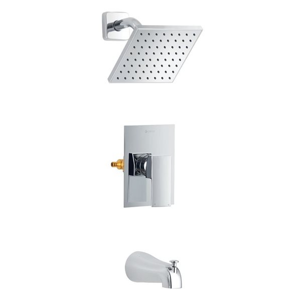 akuaplus® Shela Chrome 1-Handle Bathtub and Shower Faucet with Valve