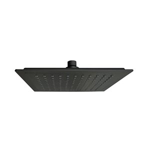 akuaplus® 1-Spray Matte Black Square Shower Head