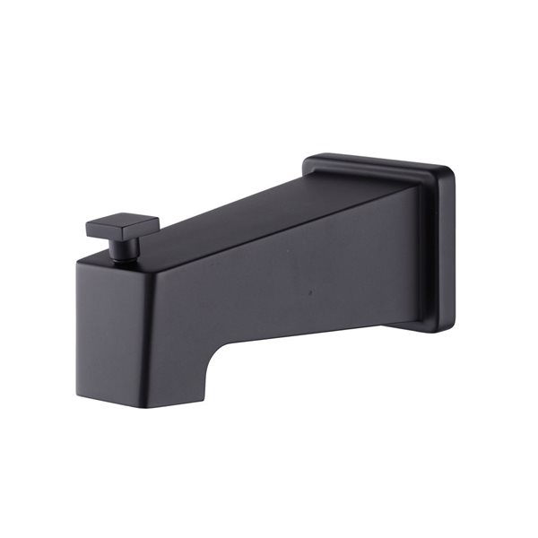 akuaplus® 1/2-in Matte Black Square Bathtub Spout with Diverter