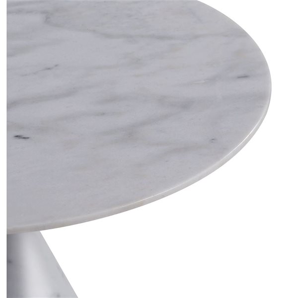 GFURN Cosette White Granite/marble Round End Table