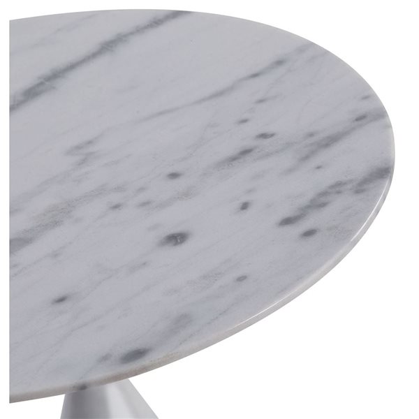 GFURN Cosette White Granite/marble Round End Table