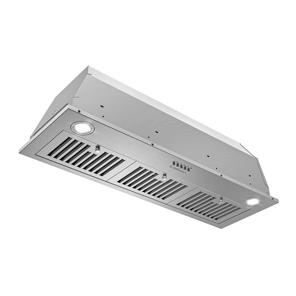 Cosmo 36-in Lumin Collection Ducted Insert Range Hood w/ Button Controls and LED Lights - Stainless Steel