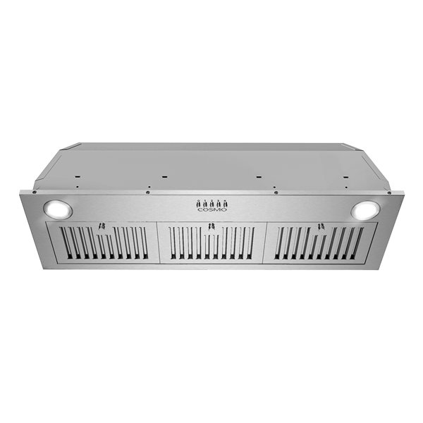 Cosmo 36-in Lumin Collection Ducted Insert Range Hood w/ Button Controls and LED Lights - Stainless Steel