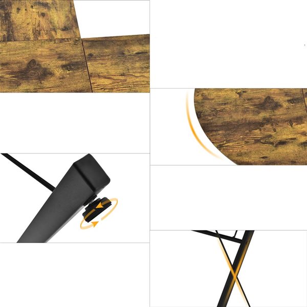 Costway 59-in L-Shaped Computer Table Study Workstation - Brown