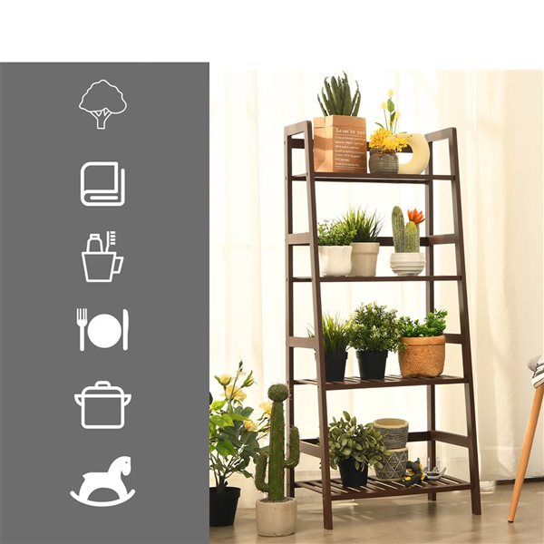 Dark brown 2024 ladder shelf