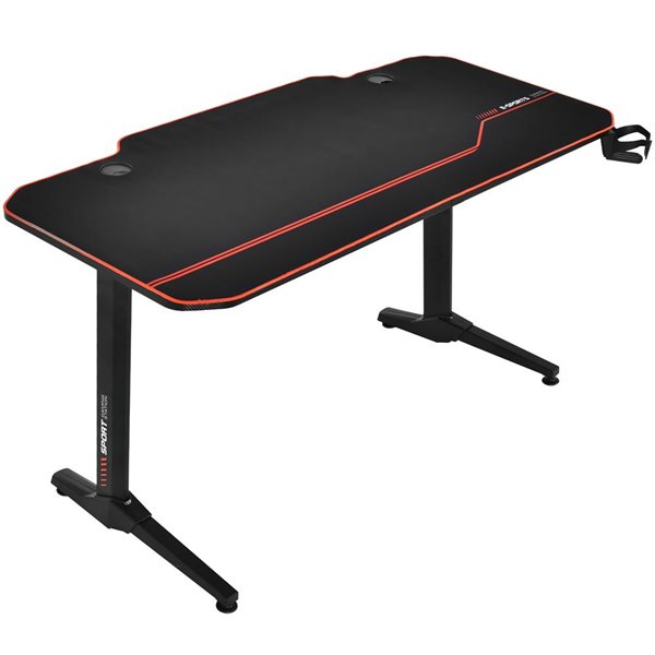 Costway 55-in Gaming Desk T-Shaped Computer Desk with Gaming Handle Rack