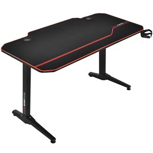 Costway 55-in Gaming Desk T-Shaped Computer Desk with Gaming Handle Rack