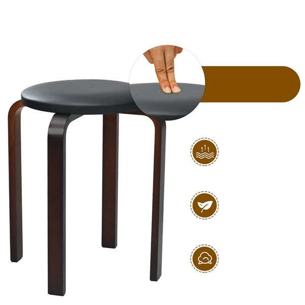 Costway Set of 4 Bentwood Round Stool Stackable Dining Chair