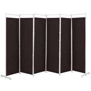 Costway 6-Panel Brown Metal Foldable Room Divider