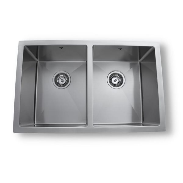 ONEX® Undermount Double Bowl 29-in x 18-in x 9-in Stainless Steel Square Sink