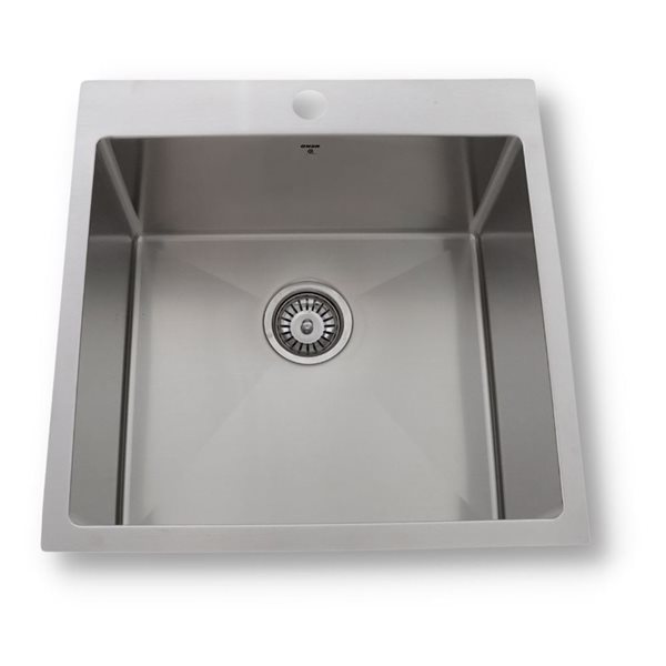 ONEX Drop In Single Bowl 20 In X 20 In X 10 In Stainless Steel Sink   332006155 MainImage 001 L 