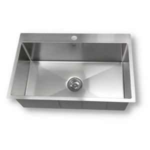 ONEX® Drop-In Single Bowl 31-in x 20-in x 10-in Stainless Steel Square Sink