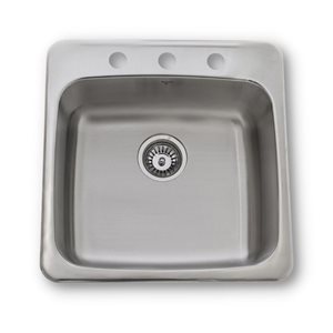 ONEX® Drop-in Single Bowl 20-in x 20-in x 8-in Stainless Steel Sink