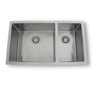 ONEX® Undermount Double Bowl 32-in x 18-in x 8-in Stainless Steel Sink