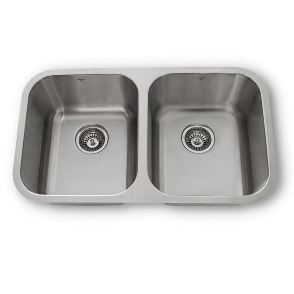 ONEX® Undermount Uneven Double Bowl 28-in x 18-in x 8-in Stainless Steel Sink