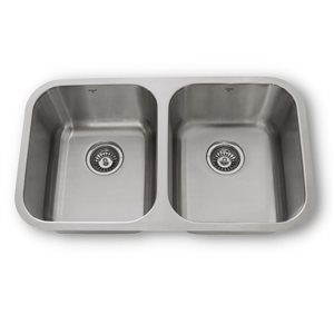 ONEX® Undermount Uneven Double Bowl 28-in x 18-in x 8-in Stainless Steel Sink