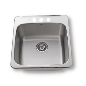 ONEX® Drop-in Single Bowl 20-in x 20-in x 10-in Stainless Steel Sink